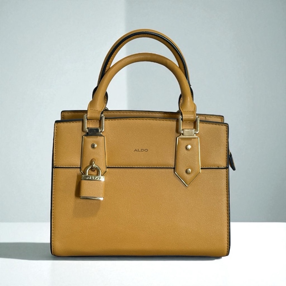 Aldo Mustard Yellow Satchel Crossbody Bag Handbag - Picture 2 of 14